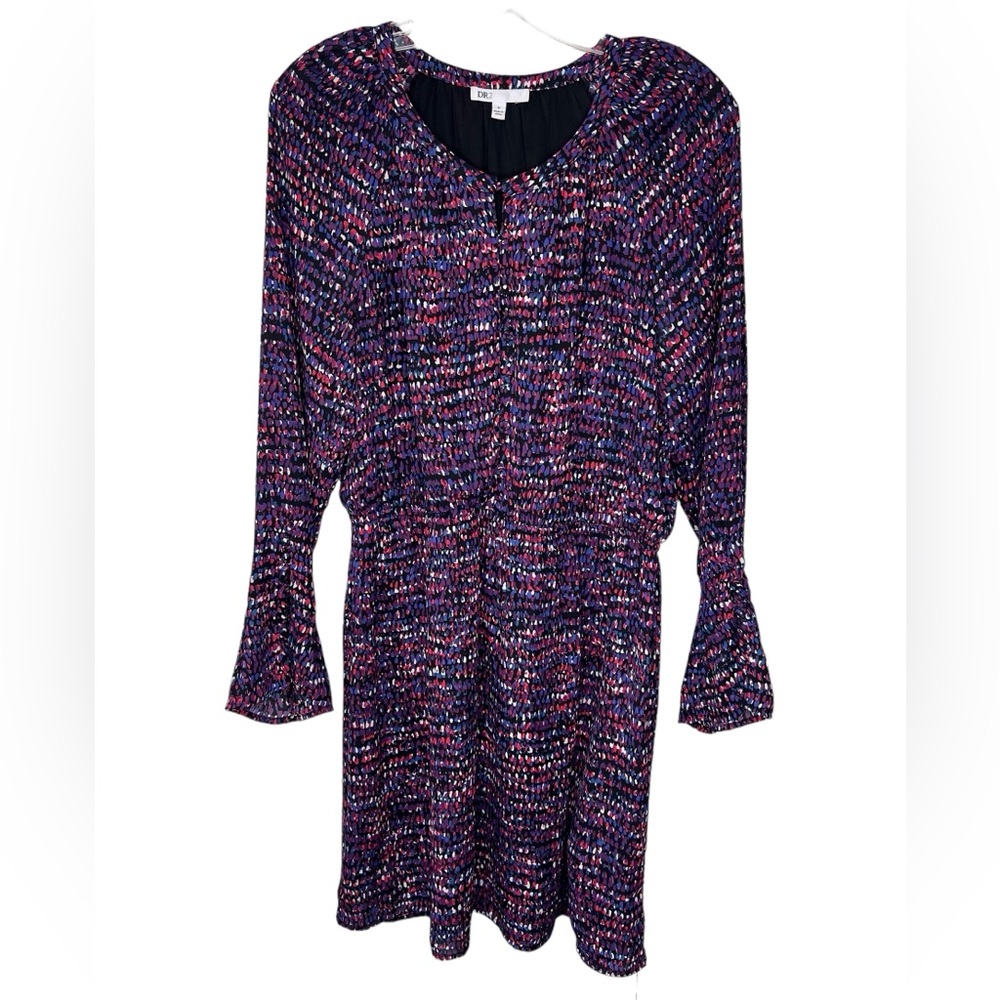 DR2 Daniel Rainn Women’s Multicolor Pattern Dress elastic waist - Medium